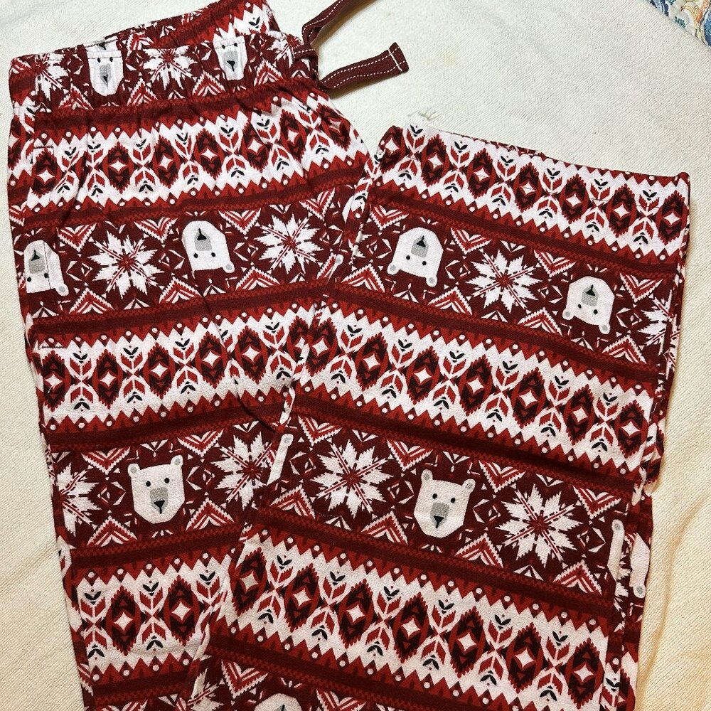 ✨ NWT Old Navy Holiday Flannel Pajama Pants, Women's M, Maroon/White ✨